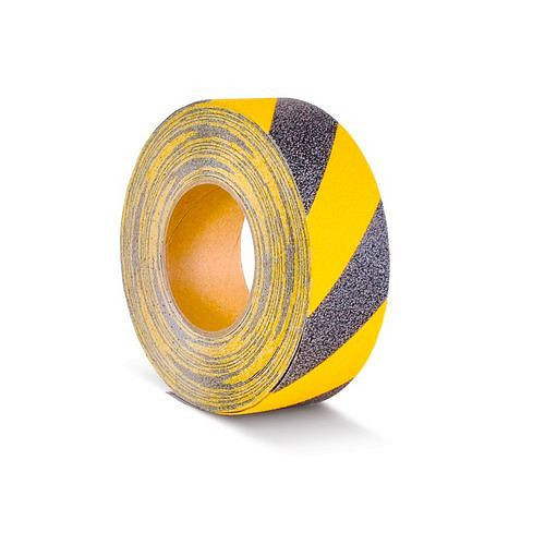 Moravia antislipbekleding, basic, zwart/geel, rol 50 mm x 18,3 m, 264431