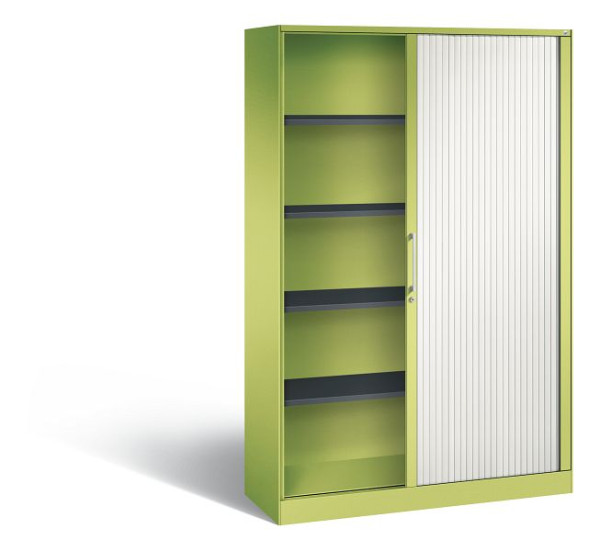 C+P rolluikkast Asisto, H1980xB1200xD435mm, kleur: virid groen / verkeerswit, booggreep, 5 niveaus, 143001-000 S10095