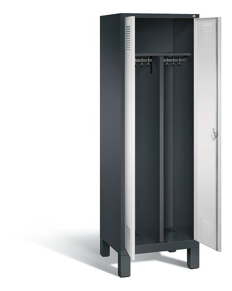 C+P zwart wit kastje Evolo, H1850xW610xD500mm, kleur: zwartgrijs/lichtgrijs, 48012-20 S10180