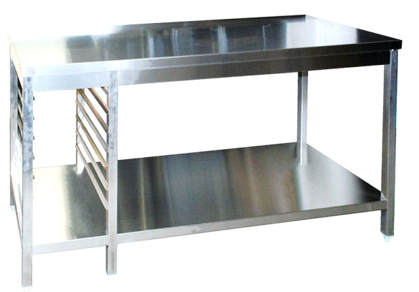 A&S Gastro RVS werktafel met opstand met GN hoek links GN1/1 inbouwdiepte 700mm, met onderblad, AISI 304, 2900 x 700 x 850 mm, ARTGAGNL297