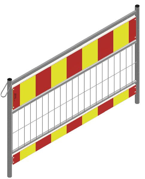Schake-barrière hekwerk volgens TL, lengte: 1,60 m, folietype 2, rood/geel, 333162SK
