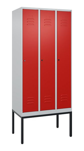C+P luierkluis Classic PLUS met middenwand, frame, 3 vakken, 2120x900x500mm, 7035/3020, cilindersloten, 0800307-30F S10017