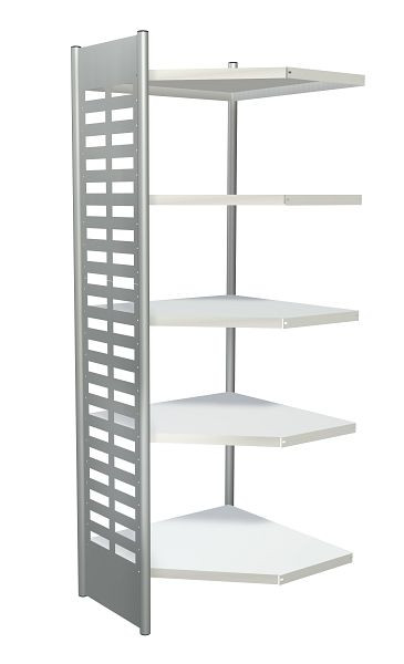Kerkmann designplank M2, B 700 x D 400 x H 2200 mm, aluminium zilver/lichtgrijs, 51583811