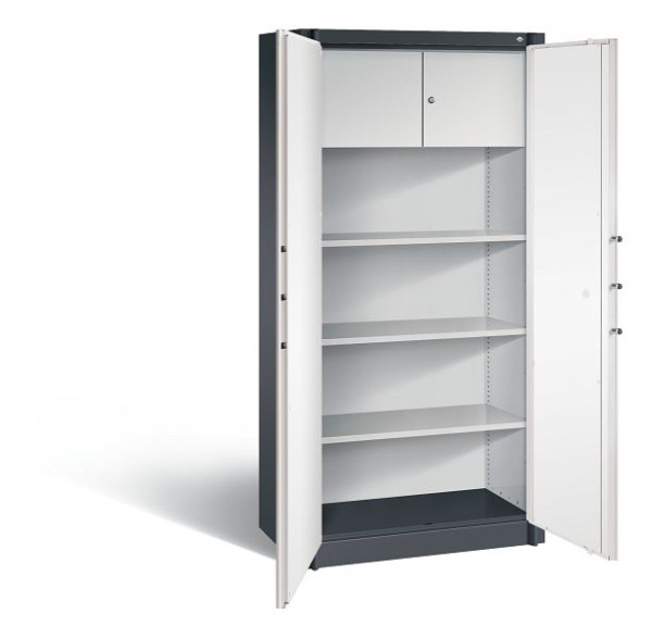 C+P brandbeveiligingskast Certos, H1950xW930xD500mm, kleur: zwartgrijs / verkeerswit, dagschoot, 4 OH, 1170-100 S10199