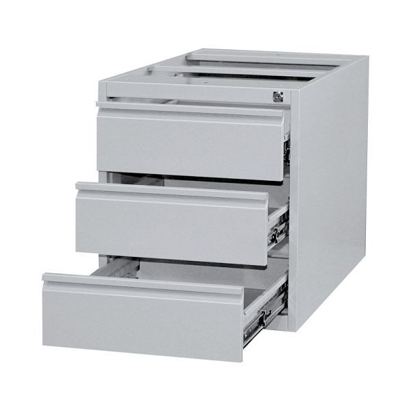 Lüllmann bodemcontainer, 3 laden, 535 x 460 x 790, lichtgrijs, 310330