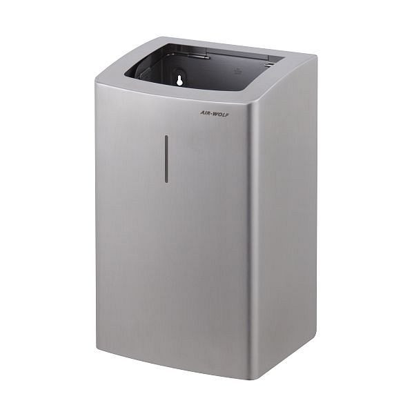 Air Wolf afvalbak met 25 liter inhoud, Alpha-serie, H x B x D: 431 x 265 x 224 mm, geborsteld roestvrij staal, 60-132