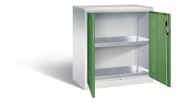 C+P klimaatkast Acurado, H1000xW930xD500mm, kleur: lichtgrijs / reseda groen, verzonken handgreep, 8821-315 S10153