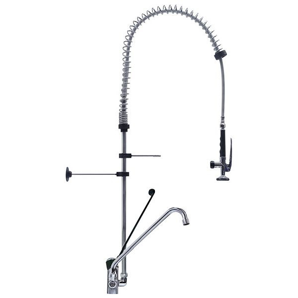 Gastro-Inox monoblock voorwasdouche voorzien van handenvrije bediening en zwenkkraan, 1200mm, high performance, 402.111