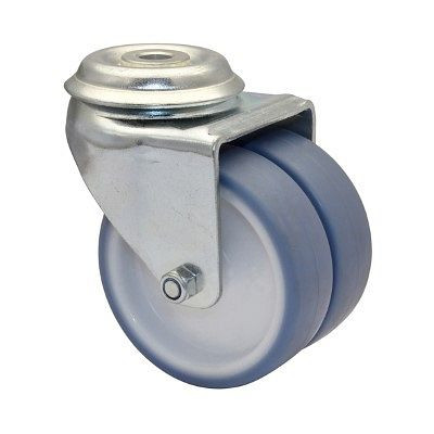 WAGNER App sturend dubbel wiel RÜLO ECO diameter 75mm, TPR, zacht, glijlager, draagvermogen 60kg, VE: 4 stuks, 23157701