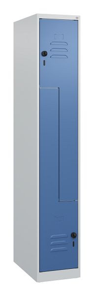 C+P Z-Spind Classic PLUS, 2 Abteile, 1700x300x500mm, 7035/5023, Drehriegel, 0800037-102 S10020