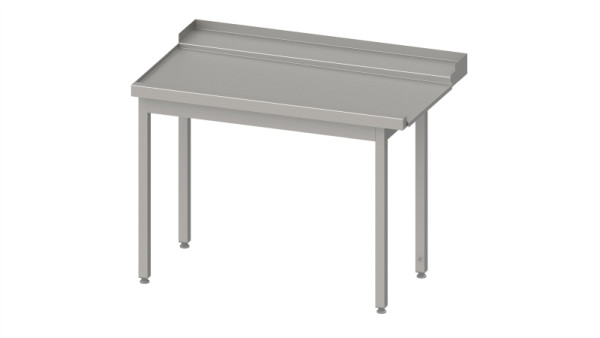 Stalgast afvoertafel "Pro", korfgeleider met afschot, 1800x750x880mm, montagezijde links, met opstand, gelast, VAL18710LA