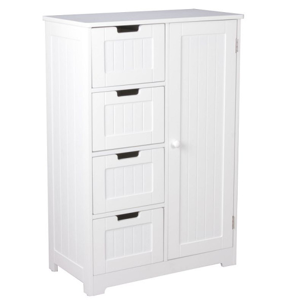 Wohnling Design badkamermeubel LUIS landelijke stijl MDF hout 56 x 83 x 30 cm wit, WL5.184
