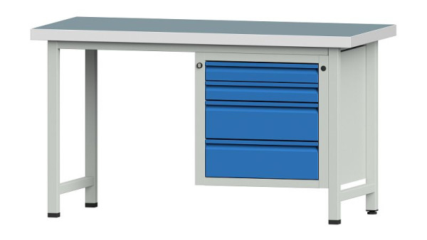 ANKE werkbanken combinatie werkbank, model 707 E, 1500 x 700 x 850 mm, RAL 7035/5012, UBP 50 mm, 510.537