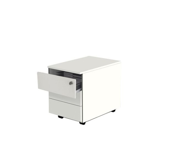 Kerkmann rolcontainer met centrale vergrendeling, Palermo, B 420 x D 600 x H 540 mm, wit, 12464710