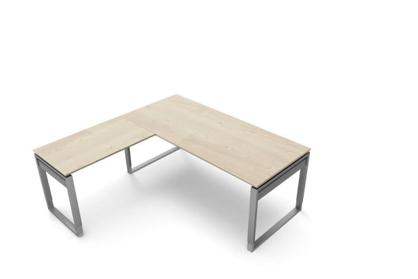 Kerkmann bureau B 1800 x D 800 x H 680-820 mm met aanschuiftafel, vorm 5, kleur: esdoorn, 11406650