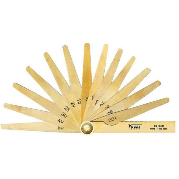 Vogel Germany voelermaatset, messing, 0,05 - 1,00 mm, 13 platen, 414105