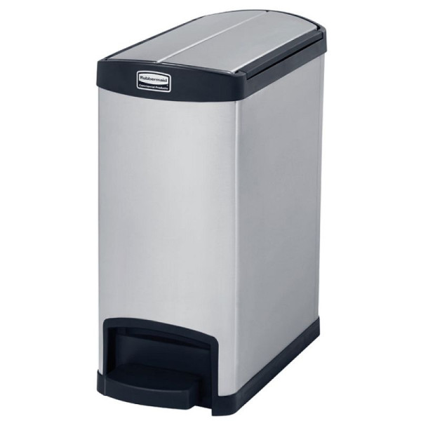 Stein HGS HGS afvalbak -Slim Jim- Rubbermaid, met pedaal, 50 liter/300x740x580mm, zwart, 34435