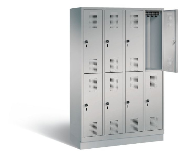 C+P locker dubbeldekker Evolo, H1800xB1190xD500mm, kleur: wit aluminium, 48320-40 S10080