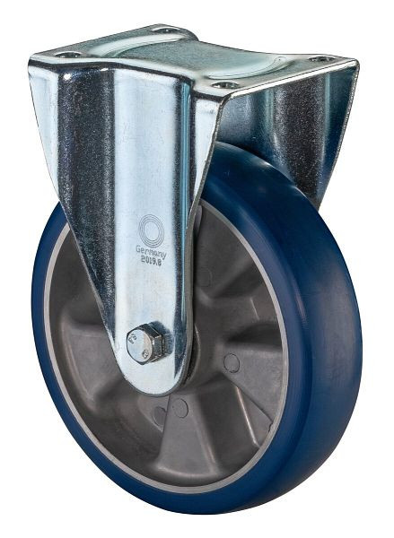 BS Rollen zwaarlastwiel bokwiel, polyurethaan wiel 83 Shore, aluminium velg, kogellager, plaat, diameter: 200 mm, L610.B92.200