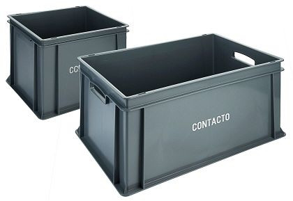 Contacto stapelbare transportbox, plat 60 x 40 x 21,5 cm, grijs, 2511/621