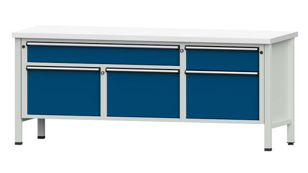 ANKE werkbanken kistwerkbank, model 280 V, 2000 x 700 x 840 mm, RAL 7035/5010, KSP 40 mm, 304.504