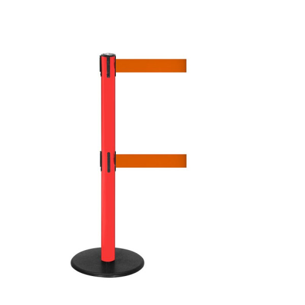 Stein HGS HGS personengeleidingssysteem -P-Line Duo-, rood, oranje, met veiligheidsslot (zelfontgrendelend), riemlengte: 2 x 4 m, 14152-1503