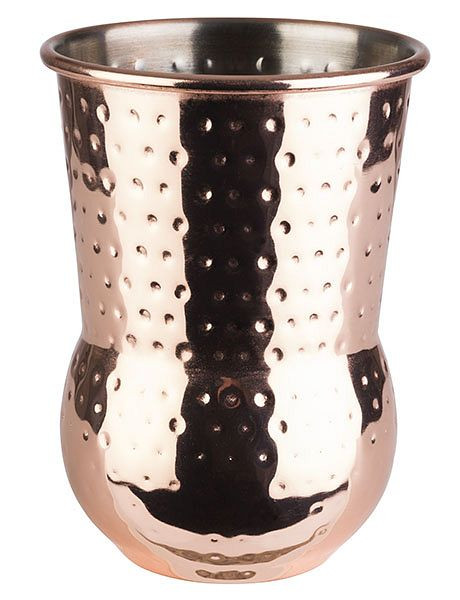APS mok -JULEP MUG-, Ø 8 cm, hoogte: 11,5 cm, roestvrij staal, koperlook, gehamerd oppervlak, inhoud: 0,4 liter, 93337