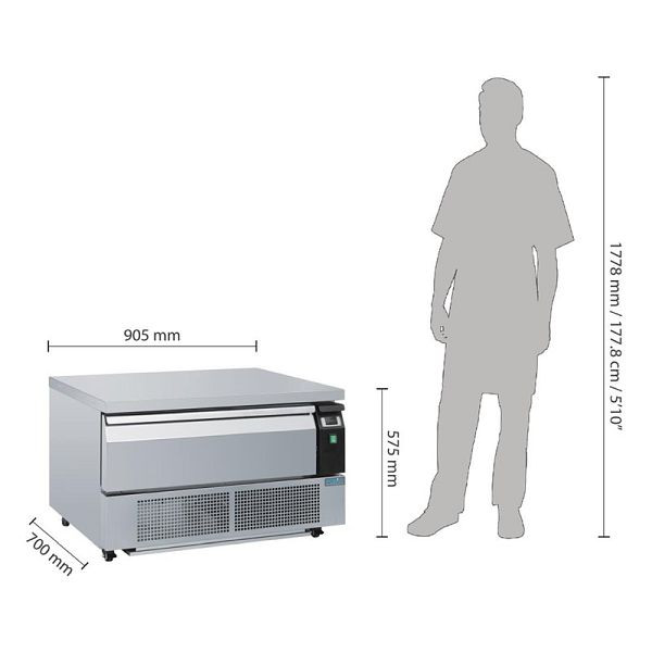 Polar U-serie onderbouw koelkast of vriezer met 1 lade 2 x GN 1/1, DA994