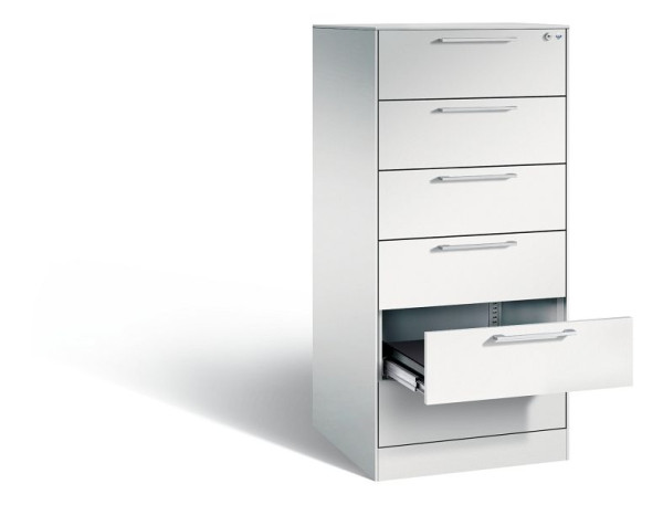 C+P archiefkast Asisto, H1310xB562xD600mm, kleur: lichtgrijs, beugelgreep, 146224-622 S10008