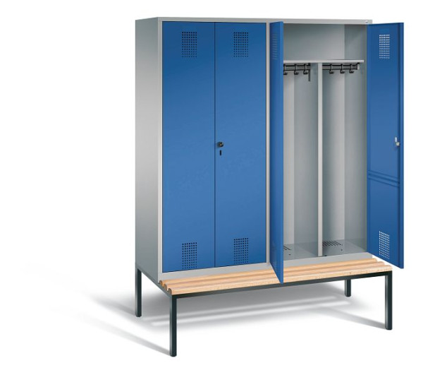 C+P zwart wit kastje Evolo, H2090xW1590xD815mm, kleur: wit aluminium / gentiaanblauw, 48052-42 S10126