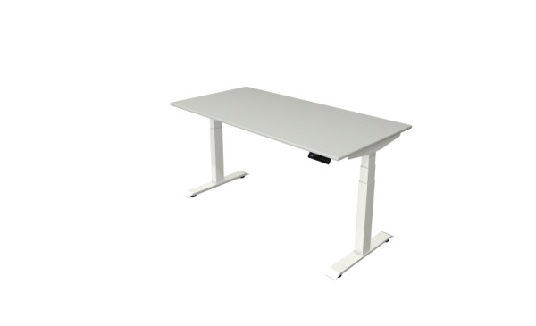 Kerkmann sta-/zittafel Move 4 nieuw 160 x 80 cm frame wit, tafelblad lichtgrijs, 10090611