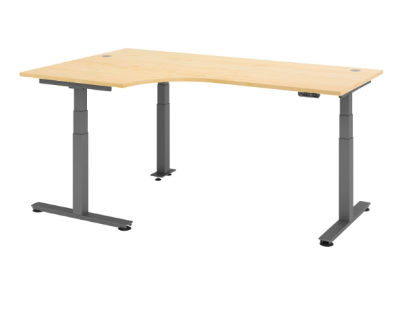 Hammerbacher zit-sta hoektafel elektrisch 200x120cm 90° esdoorn, VXDSM82/3/G