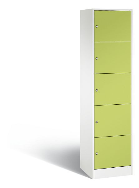 C+P Schließfachschrank Serie 8070, H1950xB460xT480 mm, Weiß/Viridingrün, 82700-10 S10425