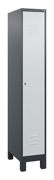 C+P luierkastje Classic PLUS met middenwand, voeten, 1800x300x500mm, 7016/7035, cilinderslot, 0800107-10F S10028