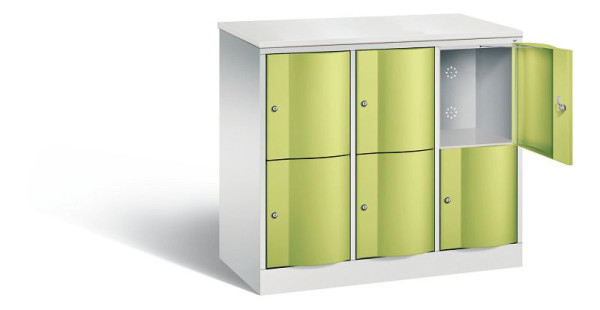 C+P lockerkast Resisto, H1077xB1148xD540mm, kleur: lichtgrijs / virid groen, 8472-372 S10147