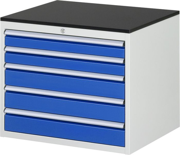RAU ladekast serie 7000, B770xD650xH640mm, laden: 2xH90, 3xH120mm, werkblad melaminehars gecoat, 03-XL3.20A-M.11