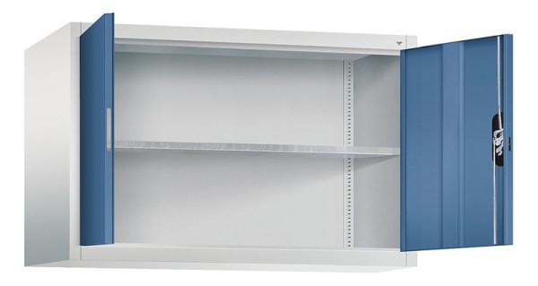C+P bovenkast Acurado, H790xB1200xD500mm, kleur: lichtgrijs / verre blauw, verzonken handgreep, 9485-009 S10102