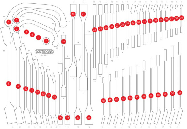 KS Tools Leeg schuiminzetstuk voor 811.0051, 811.0051-97
