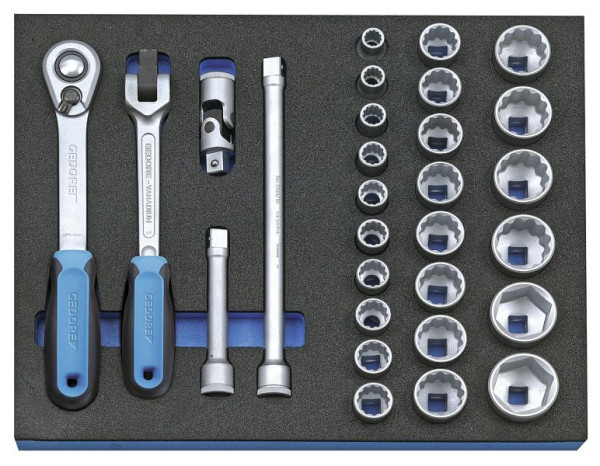 GEDORE Controlegereedschapsinzet met dopsleutelassortiment 1/2'', 2016494