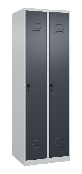 C+P luierkluis Classic PLUS, 2 vakken, 1850x600x500mm, 7035/7016, veiligheidsdraaigrendel, 080000-20 S10008