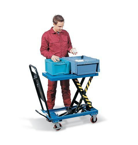 DENIOS heftafelwagen HTW 50 met enkele schaar, 101 x 52 cm, draagvermogen 500 kg, 157-625
