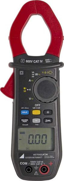 Gossen Metrawatt multimetertang voor stroom, spanning, vermogen, harmonischen en frequentie, 600 V CAT IV METRACLIP 86, M312K