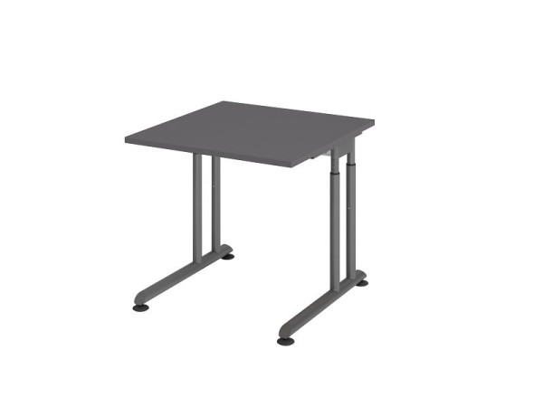 Hammerbacher bureau C-poot 80x80cm grafiet/grafiet, VZS08/G/G