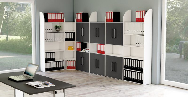 Kerkmann hoekpaneel DANTE 2600 mm met achterwand, 7 hoekplanken, wit, 50974810