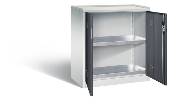C+P klimaatkast Acurado, H1000xW930xD500mm, kleur: lichtgrijs/zwartgrijs, verzonken handgreep, 8821-315 S10172