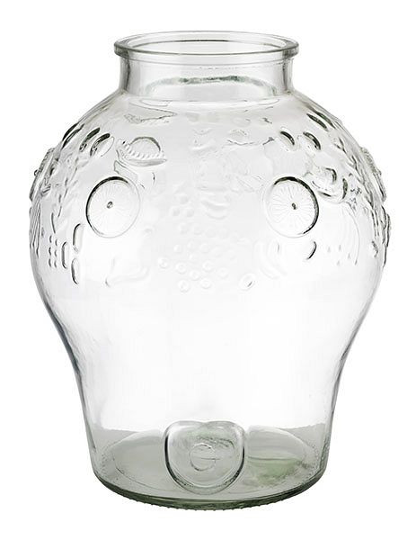 APS glas met deksel, Ø 25 cm, hoogte: 42 cm, 10,5 liter, glazen container, polyethyleen afdichting voor drankdispenser -FRUITS-, 10417