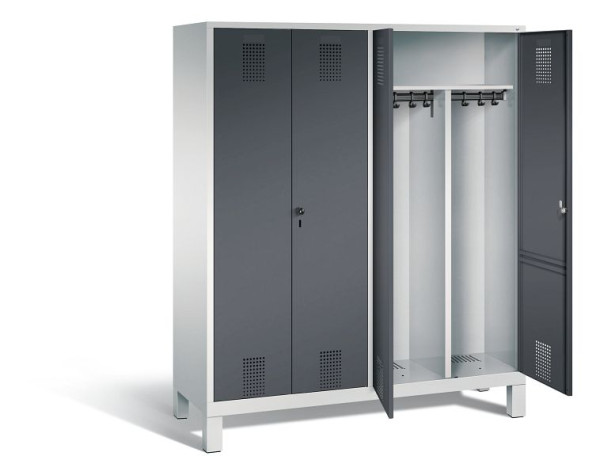 C+P zwart wit kastje Evolo, H1850xW1590xD500mm, kleur: lichtgrijs / zwartgrijs, 48012-42 S10034