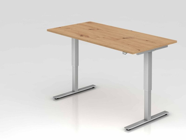 Hammerbacher bureau XMST16, 160 x 80 cm, blad: knoestig eiken, 25 mm dik, 2 mm ABS rand, rechthoekige vorm, VXMST16/R/S