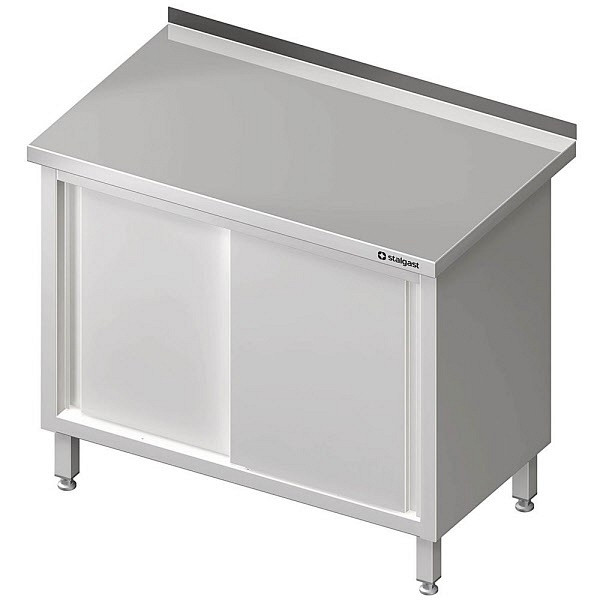 Stalgast werkkast met schuifdeuren 2000x600x850mm, zonder opstand, gelast, VAS20602