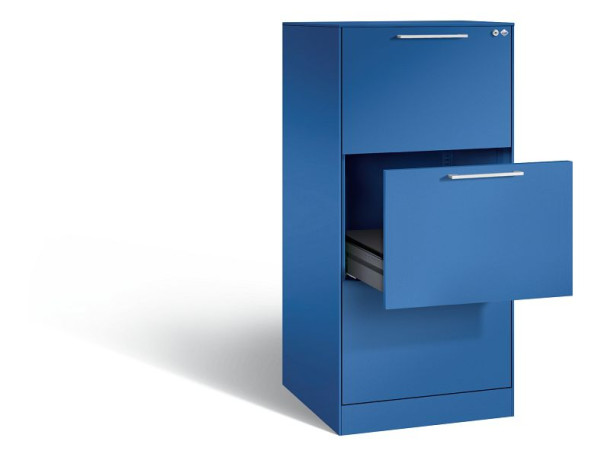 C+P archiefkast Asisto, H1310xB562xD600mm, kleur: gentiaanblauw, beugelgreep, 146224-321 S10011
